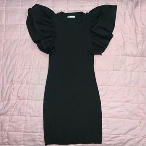 Zara Bodycon Ruffle Sleeve Mini Dress